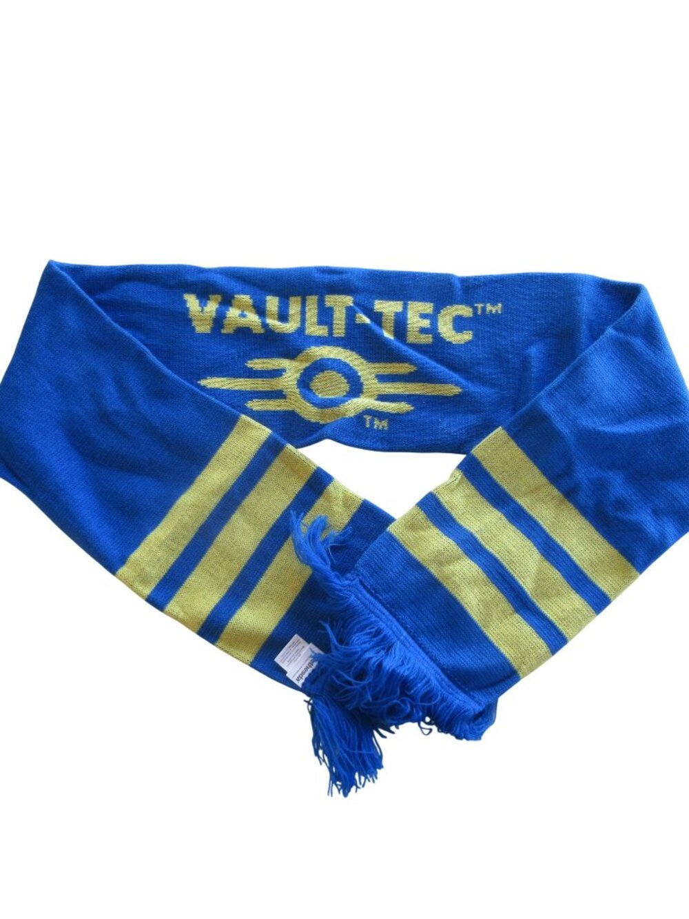 Fallout Blue & Yellow Vault-Tec Knit 52" Scarf Official Licensed By Bethesda
